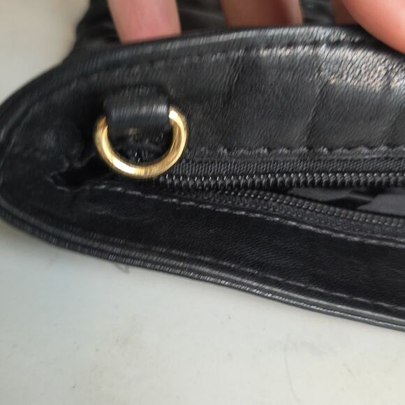 MICHAEL KORS BLACK LEATHER WEBSTER WRISTLET BAG - No Strap - Picture 11 of 14